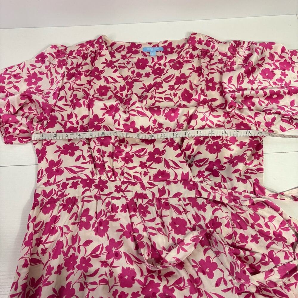 Draper James Pink and White Ruffled Maxi Faux Wrap Dress Size XL II0662 - Picture 7 of 10